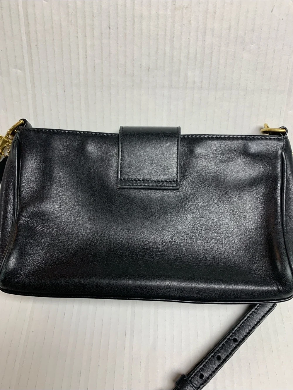 Coach Vintage 9154 Legacy Demi Black Leather Crossbody Purse Gold Turnlock